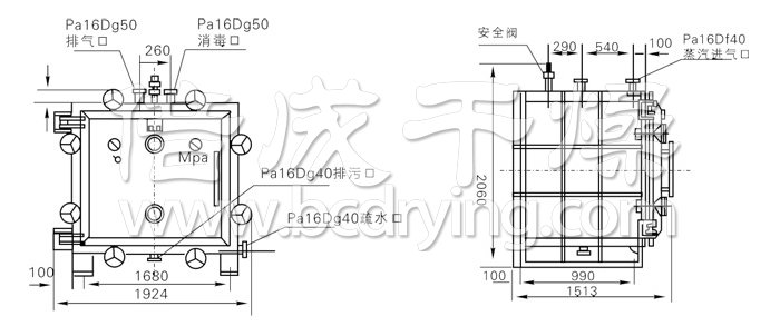 方形靜態(tài)真空干燥機結(jié)構(gòu)示意圖